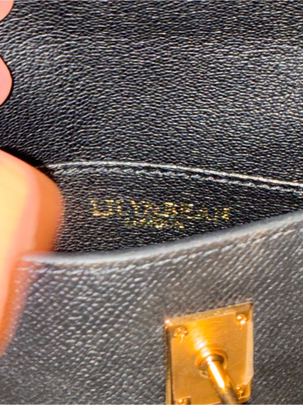 Lily & Bean Black Mini Top-Handle Crossbody Bag, black with gold hardware - Picture 13 of 16
